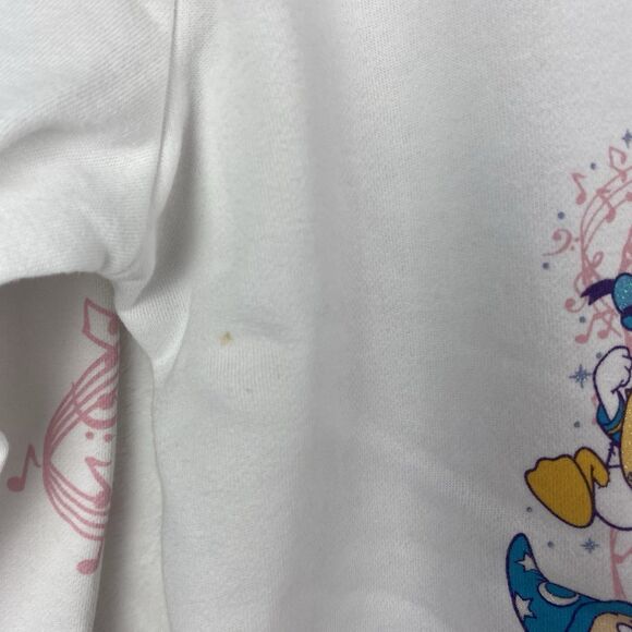 Disney 2016 Mickey Mouse Fantasia Sweater Womens XL White Hooded Sweatshirt - Picture 5 of 16